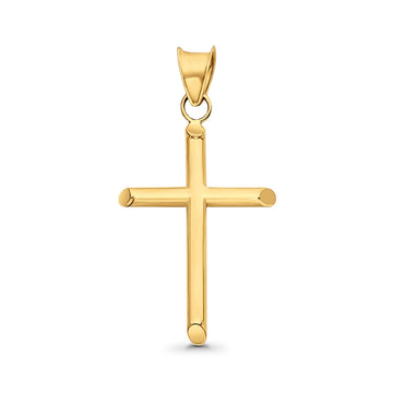 14K Yellow Gold Real Religious Cross Charm Pendant 22mmX17mm 0.7grams